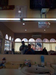 Getting gouged by tourist haircut prices.